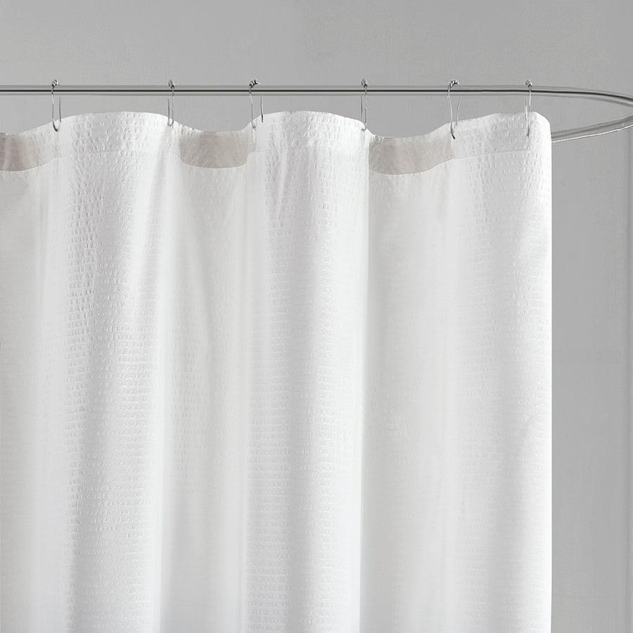 Olliix.com Shower Curtains - Ara Ombre Printed Seersucker Shower Curtain Grey