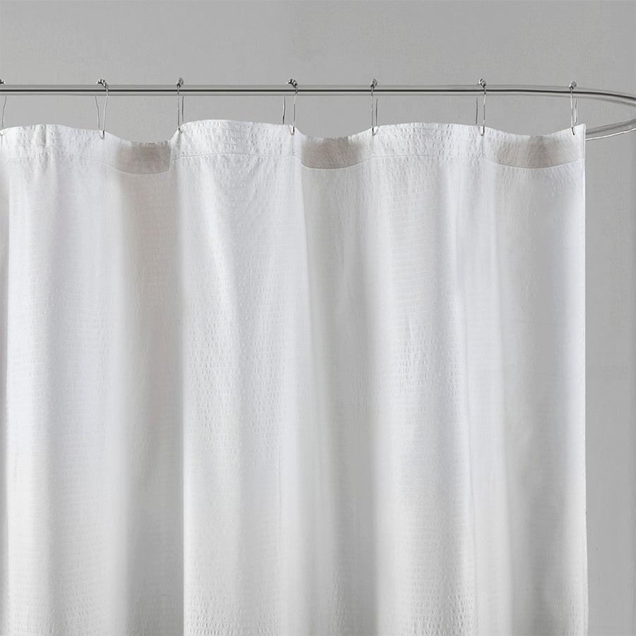 Olliix.com Shower Curtains - Ara Ombre Printed Seersucker Shower Curtain Grey