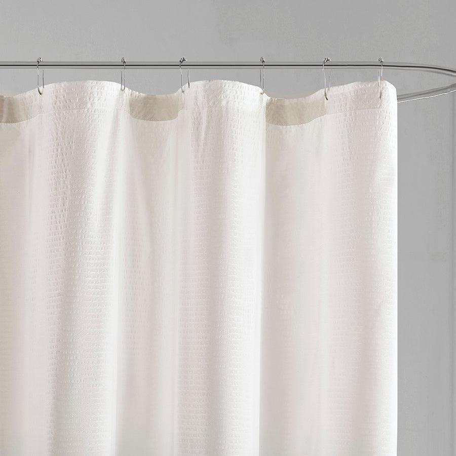 Olliix.com Shower Curtains - Ara Ombre Printed Seersucker Shower Curtain Taupe