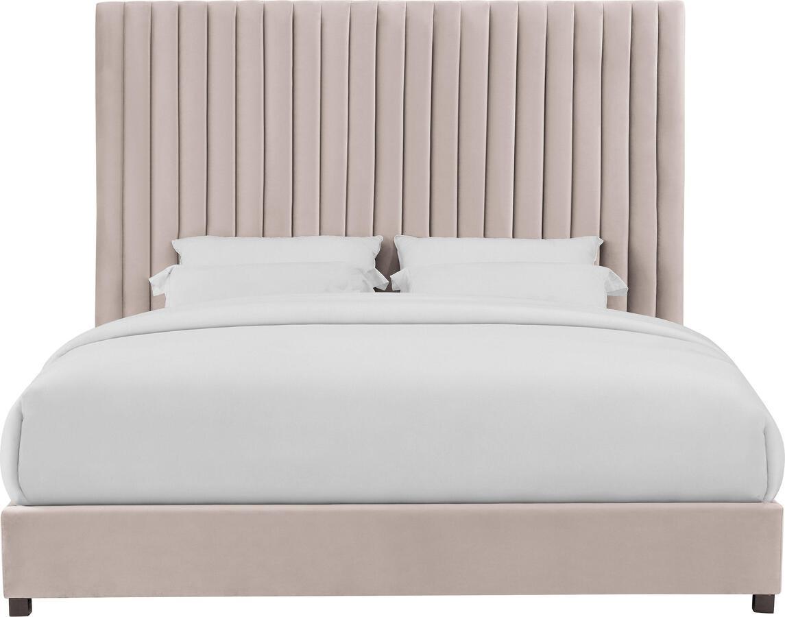 Tov Furniture Beds - Arabelle Blush Velvet Bed in Queen