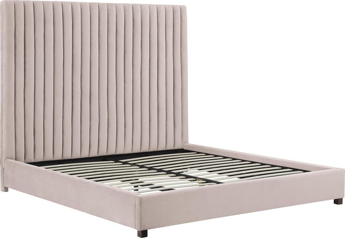 Tov Furniture Beds - Arabelle Blush Velvet Bed in Queen
