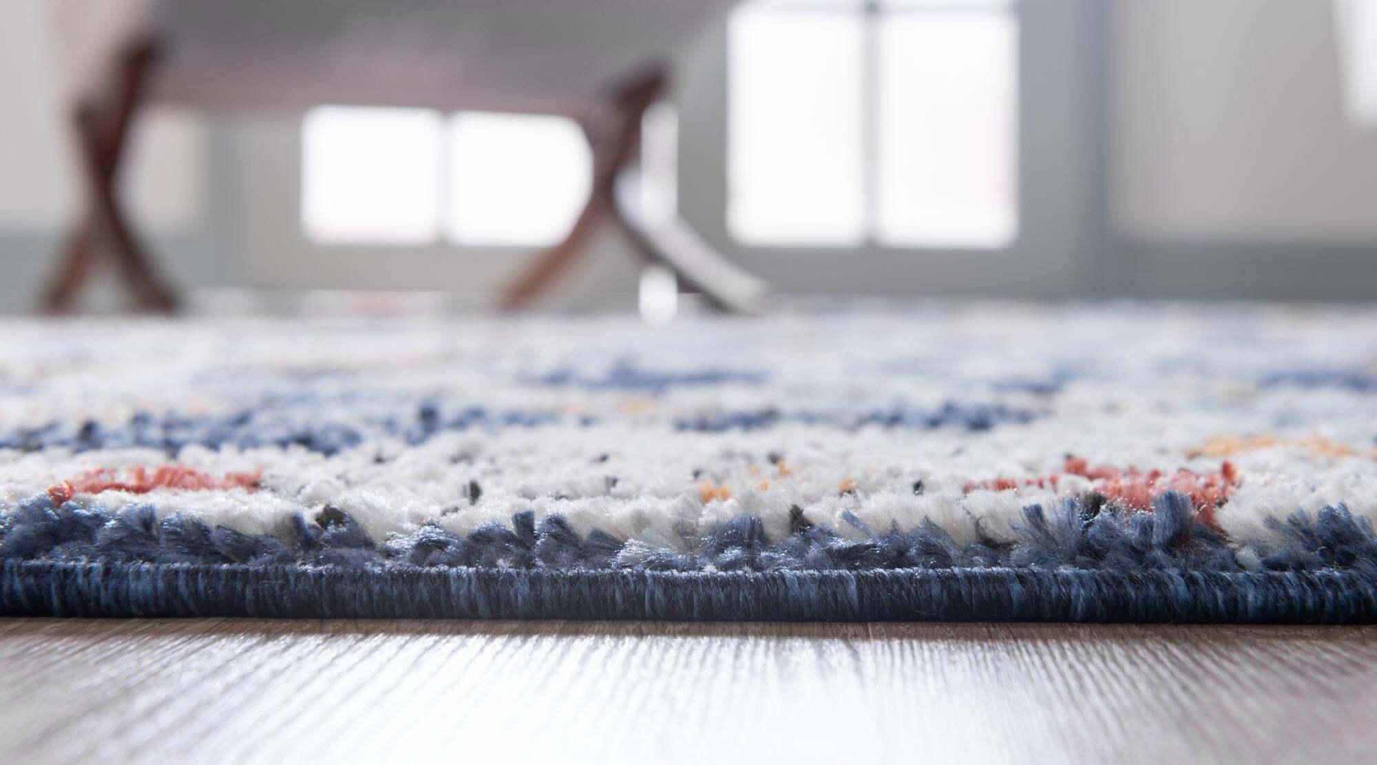 Unique Loom Indoor Rugs - Arabia 4' x 6' Rectangle Rug Navy Blue