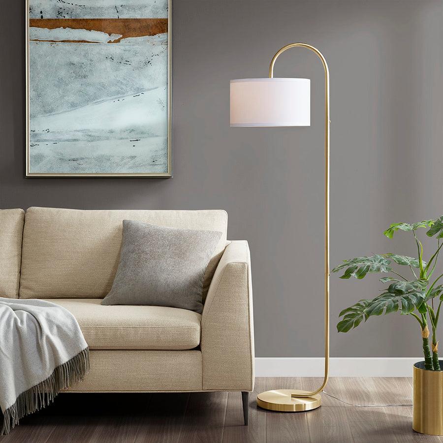 Olliix.com Floor Lamps - Arched Metal Floor Lamp Gold FB154-1172