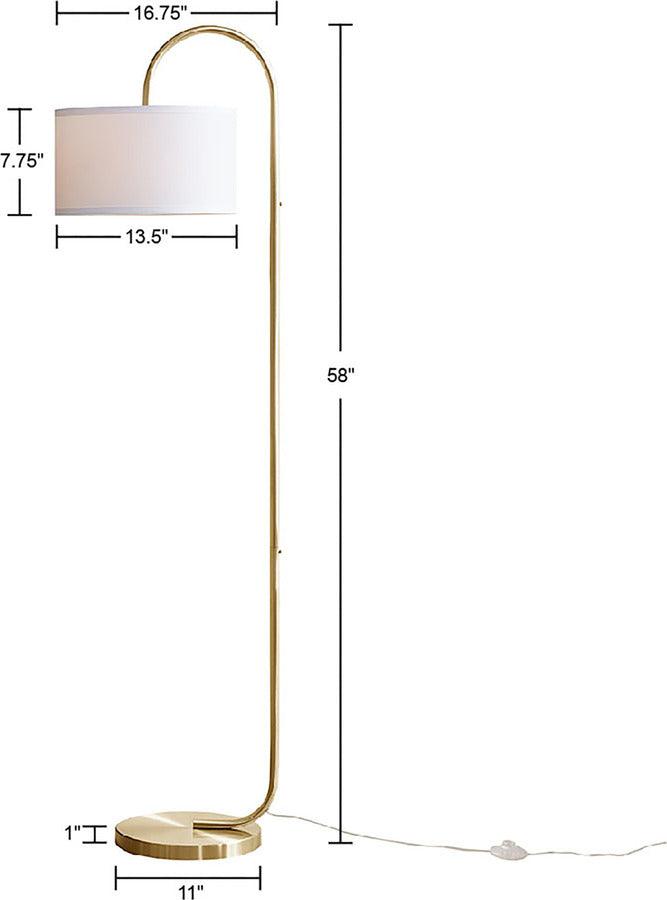 Olliix.com Floor Lamps - Arched Metal Floor Lamp Gold FB154-1172