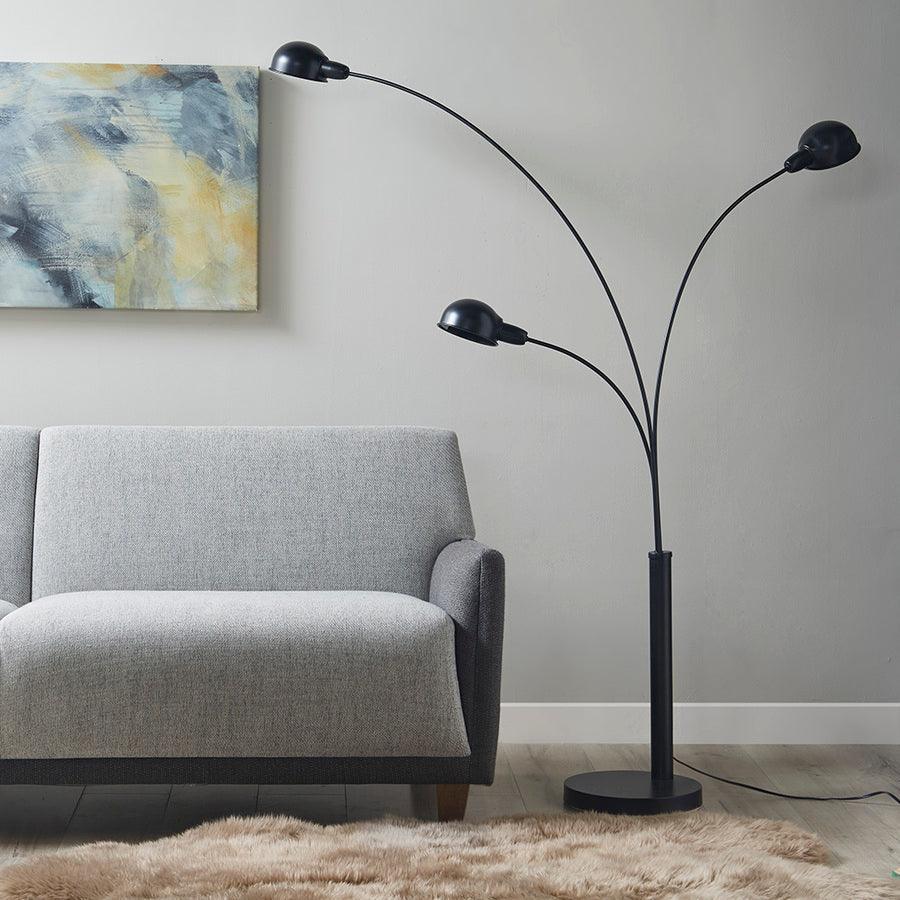 Olliix.com Floor Lamps - Archer 3-Light Adjustable Arc Floor Lamp 67"H Black