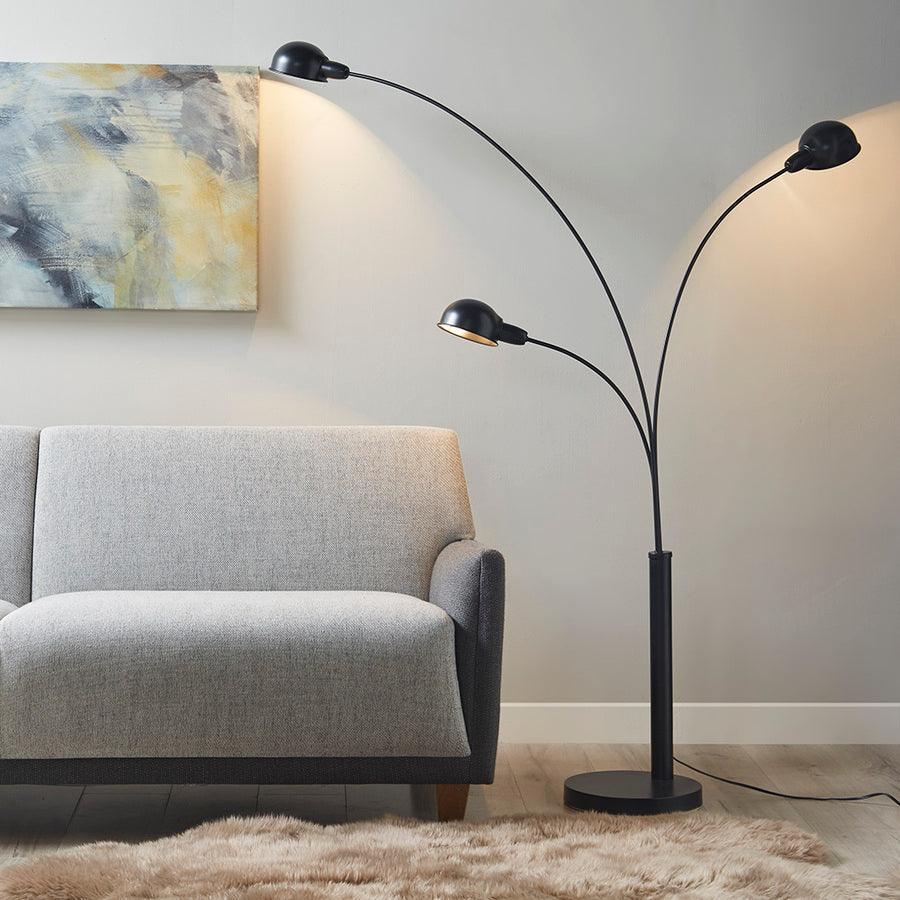 Olliix.com Floor Lamps - Archer 3-Light Adjustable Arc Floor Lamp 67"H Black