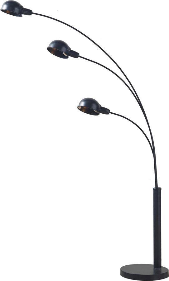 Olliix.com Floor Lamps - Archer 3-Light Adjustable Arc Floor Lamp 67"H Black