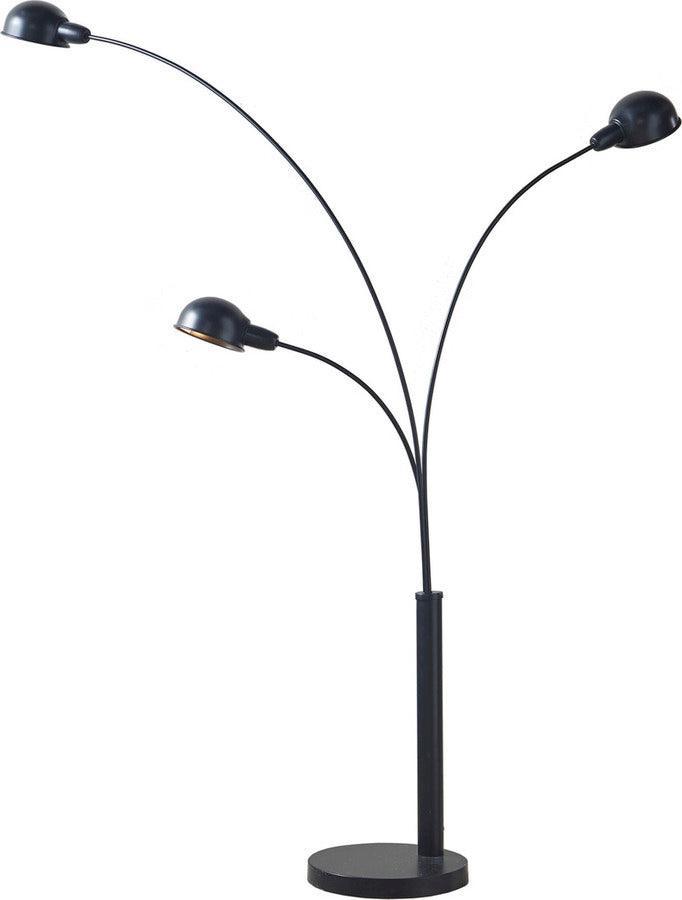 Olliix.com Floor Lamps - Archer 3-Light Adjustable Arc Floor Lamp 67"H Black