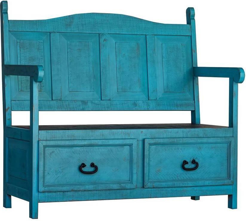 Elements Benches - Archer Storage Bench in Turquoise