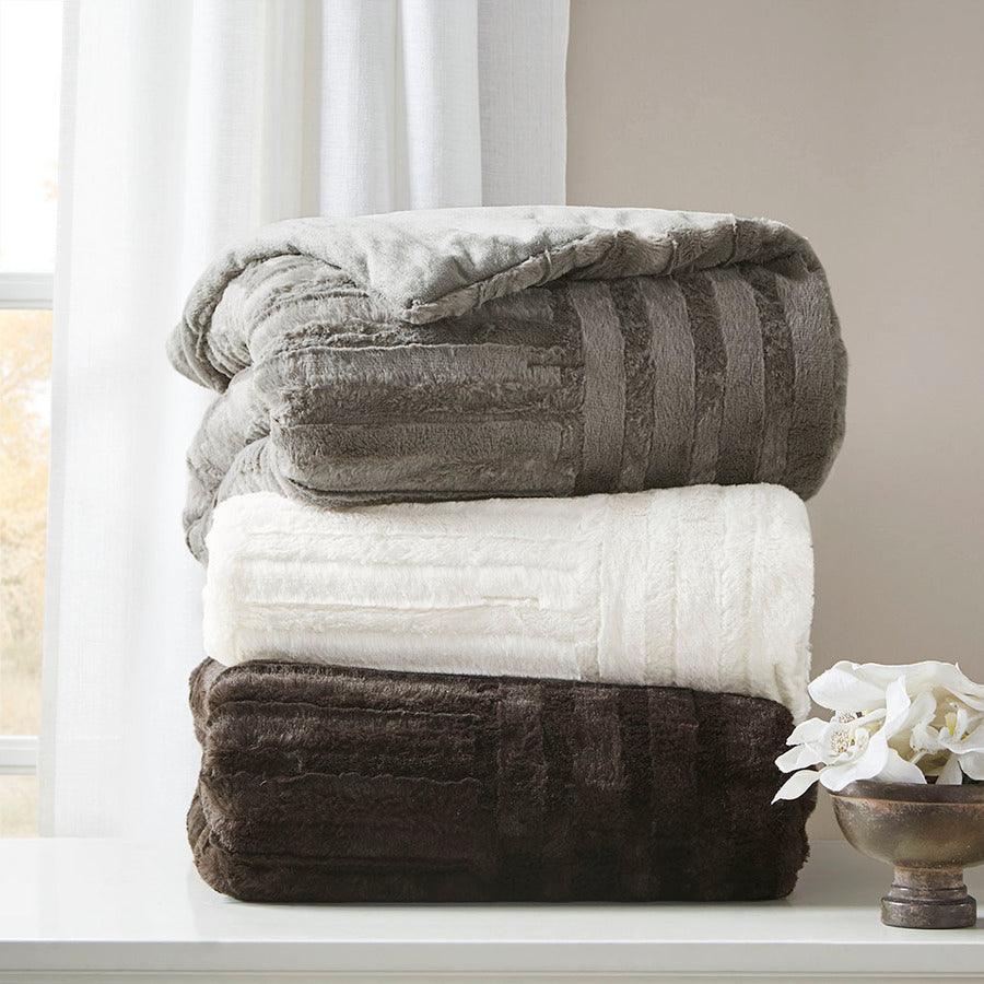 Olliix.com Pillows & Throws - Arctic Casual Ultra Plush Down Alternative Throw 50x60" Gray