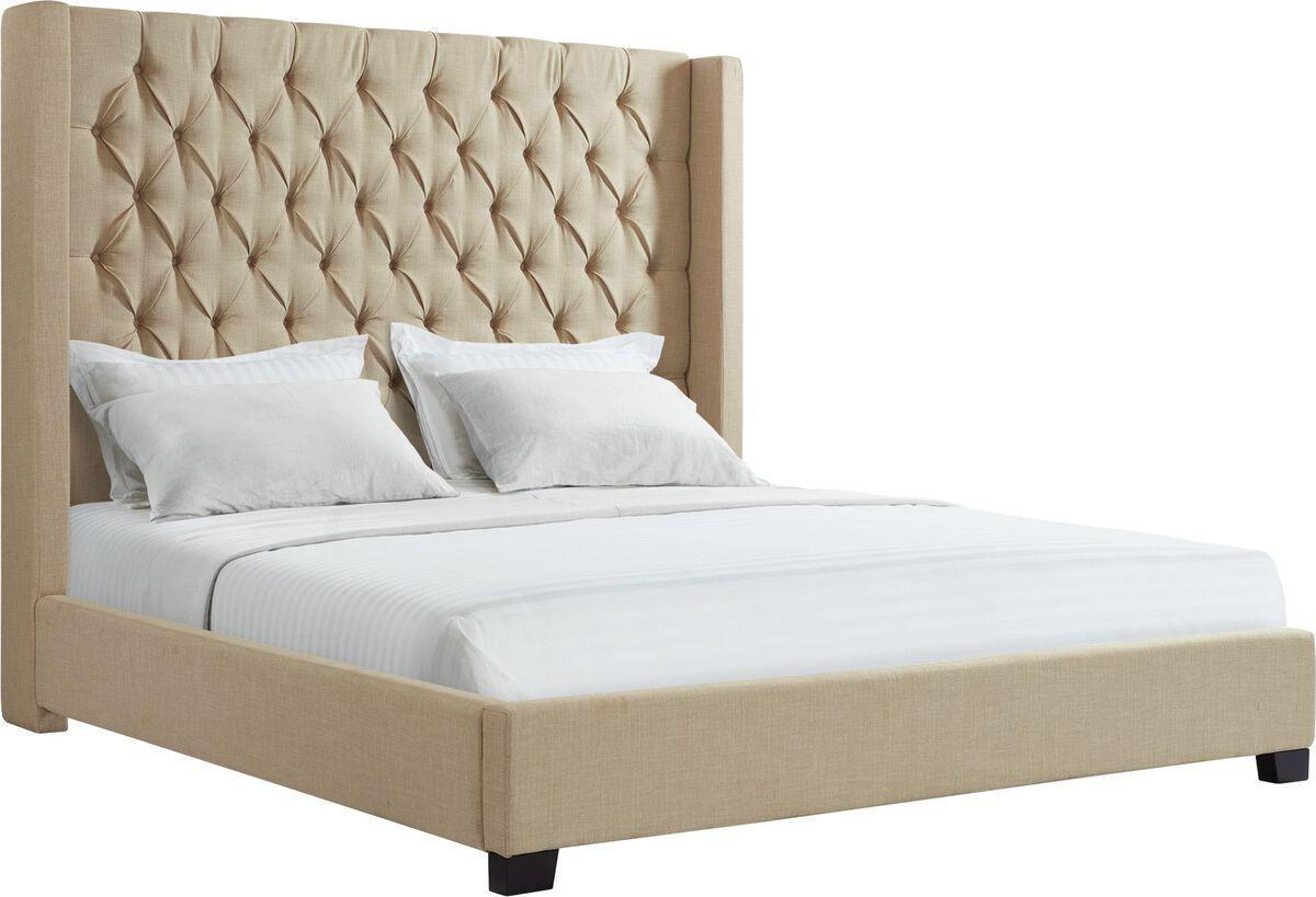 Elements Beds - Arden King Tufted Upholstered Bed in Natural