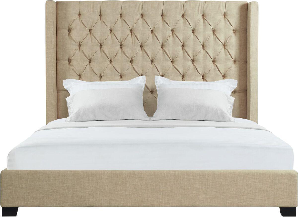 Elements Beds - Arden King Tufted Upholstered Bed in Natural
