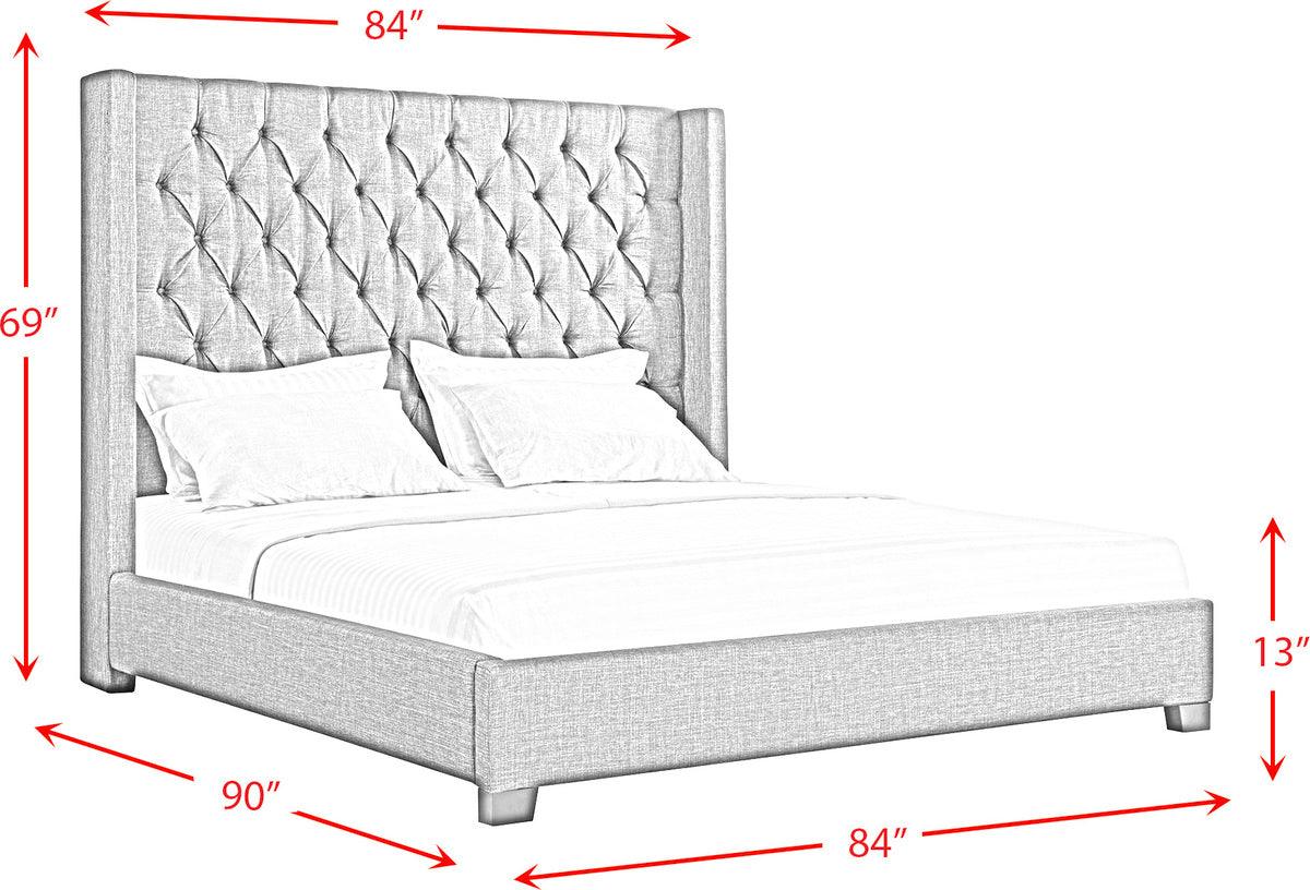 Elements Beds - Arden King Tufted Upholstered Bed in Natural