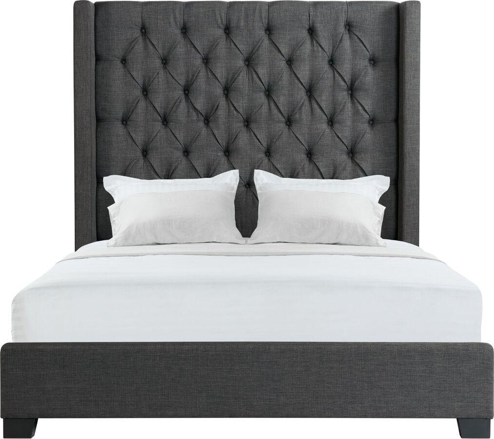 Elements Beds - Arden Queen Tufted Upholstered Bed in Charcoal