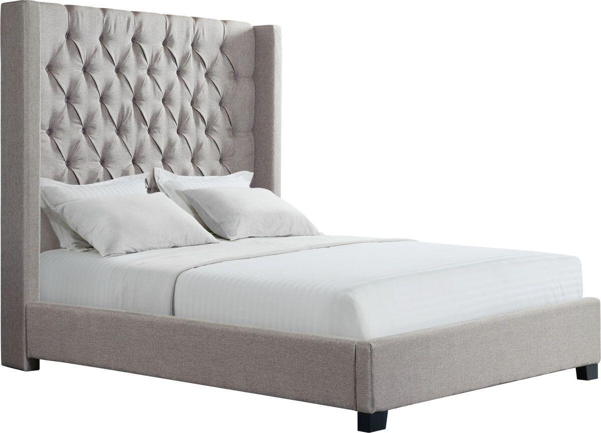 Elements Beds - Arden Queen Tufted Upholstered Bed in Grey