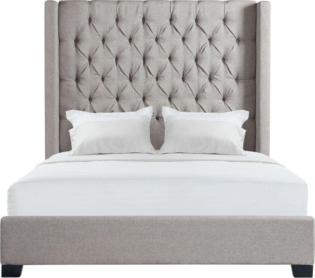 Elements Beds - Arden Queen Tufted Upholstered Bed in Grey