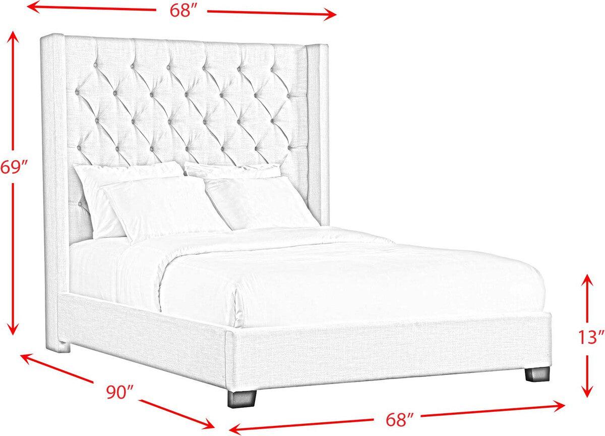 Elements Beds - Arden Queen Tufted Upholstered Bed in Grey