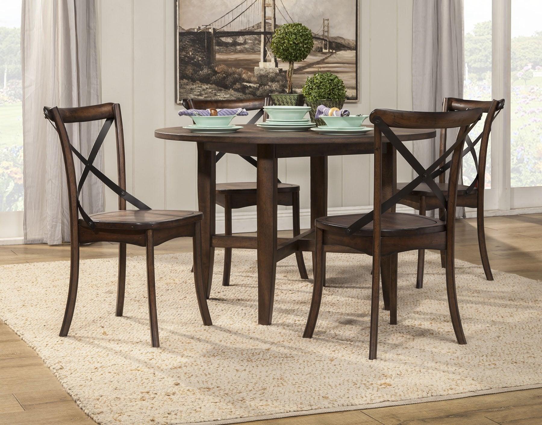 Alpine Furniture Dining Tables - Arendal Round Table, Burnished Dark Oak