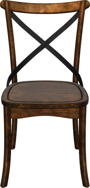 Alpine Furniture Dining Chairs - Arendal Set of 2 Side Chairs, Burnished Dark Oak