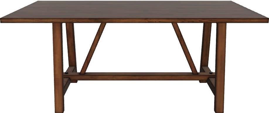 Alpine Furniture Dining Tables - Arendal Trestle Rectangular Dining Table, Burnished Dark Oak