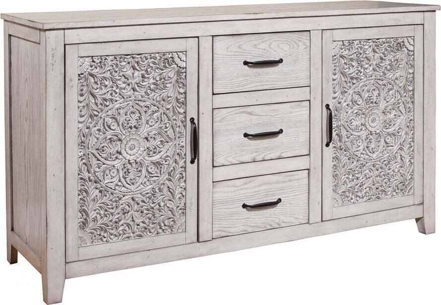 Alpine Furniture Dressers - Aria Dresser with Cabinets & Drawers