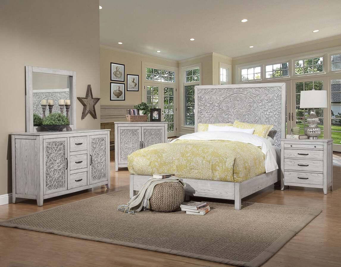 Alpine Furniture Beds - Aria Standard King Panel Bed