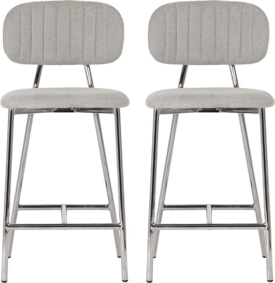 Tov Furniture Barstools - Ariana Grey Counter Stool - Silver Legs (Set of 2)