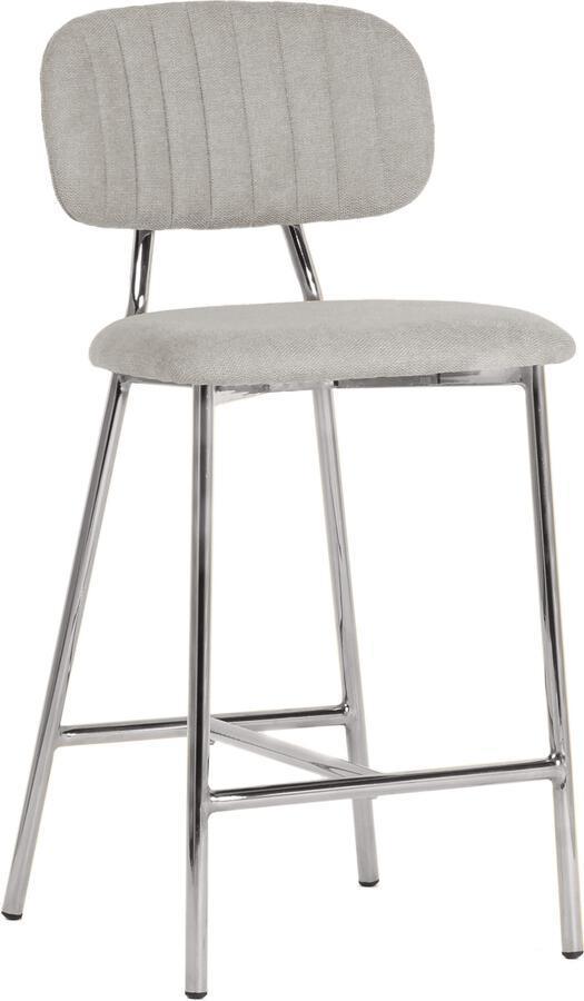 Tov Furniture Barstools - Ariana Grey Counter Stool - Silver Legs (Set of 2)