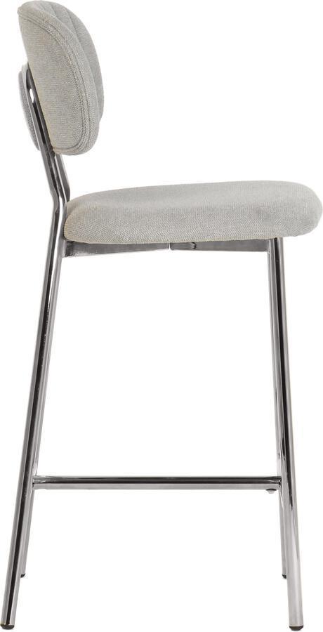 Tov Furniture Barstools - Ariana Grey Counter Stool - Silver Legs (Set of 2)