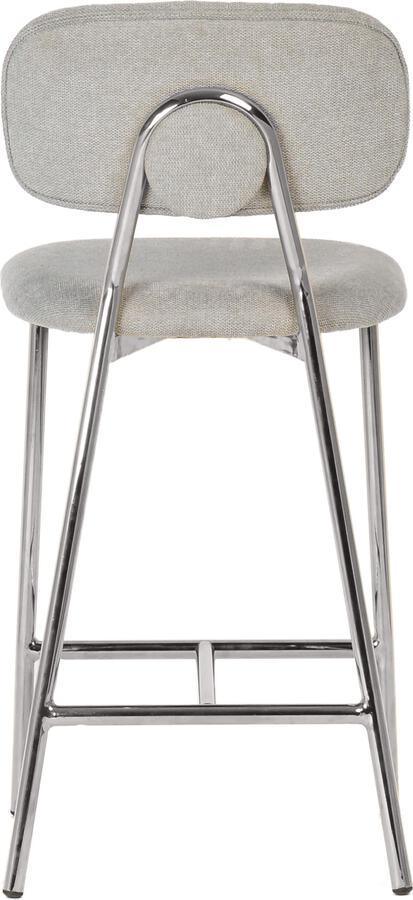Tov Furniture Barstools - Ariana Grey Counter Stool - Silver Legs (Set of 2)