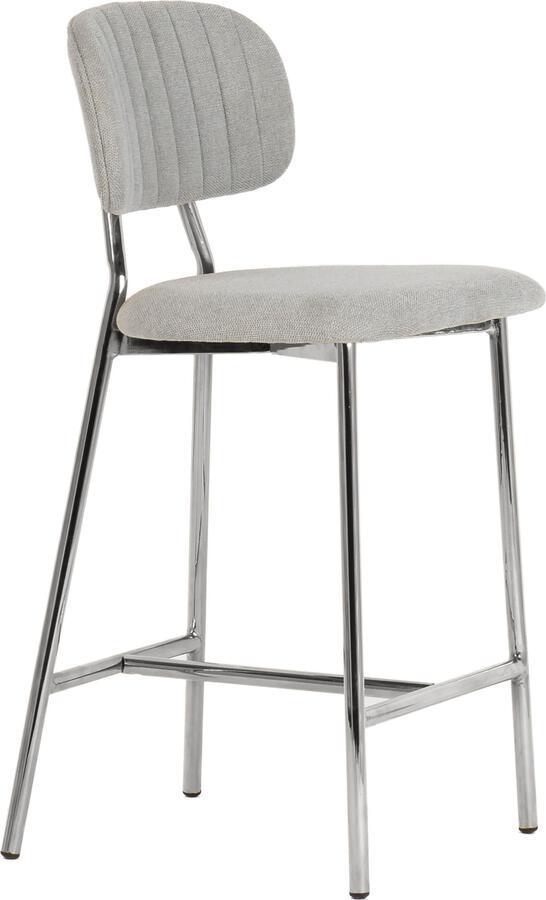 Tov Furniture Barstools - Ariana Grey Counter Stool - Silver Legs (Set of 2)