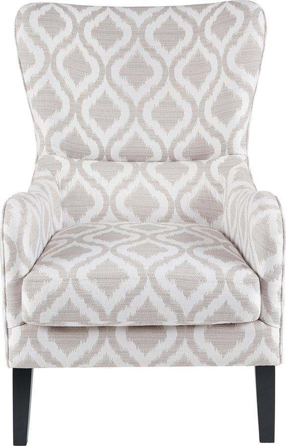 Olliix.com Accent Chairs - Arianna Swoop Wing Chair Gray & White