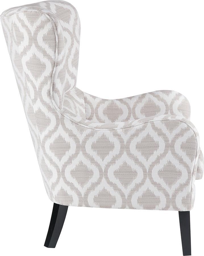 Olliix.com Accent Chairs - Arianna Swoop Wing Chair Gray & White