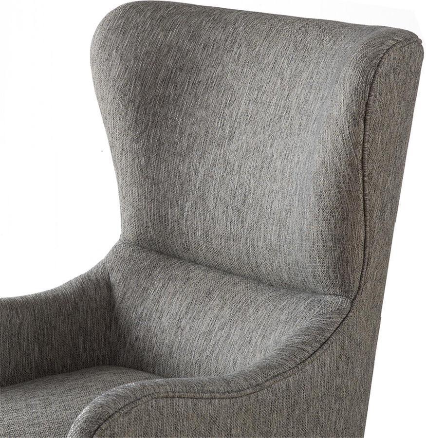 Olliix.com Accent Chairs - Arianna Swoop Wing Chair Gray