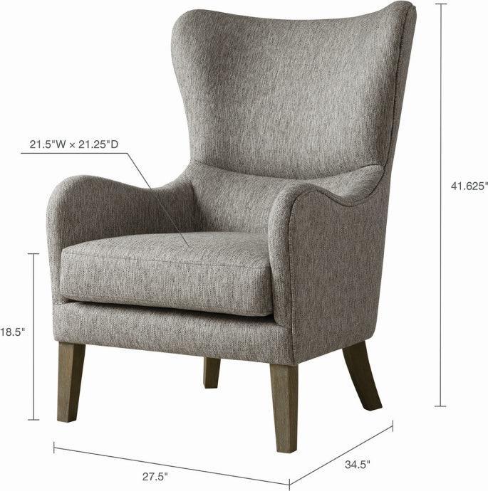 Olliix.com Accent Chairs - Arianna Swoop Wing Chair Gray