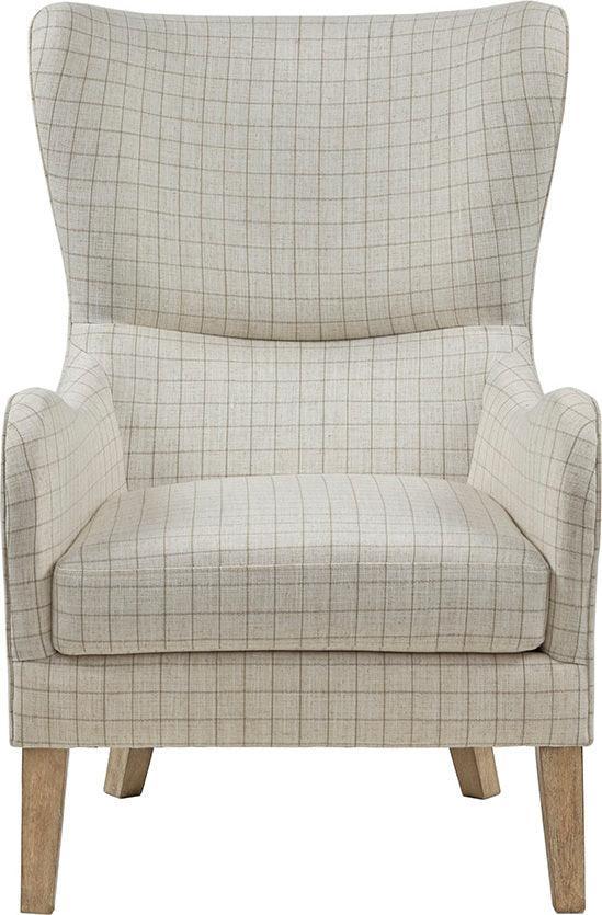 Olliix.com Accent Chairs - Arianna Swoop Wing Chair Linen