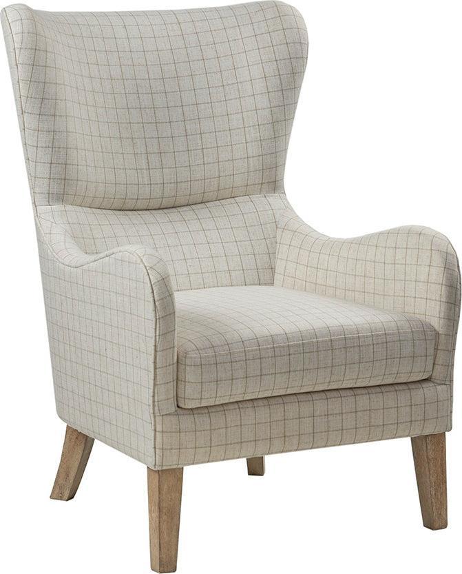 Olliix.com Accent Chairs - Arianna Swoop Wing Chair Linen