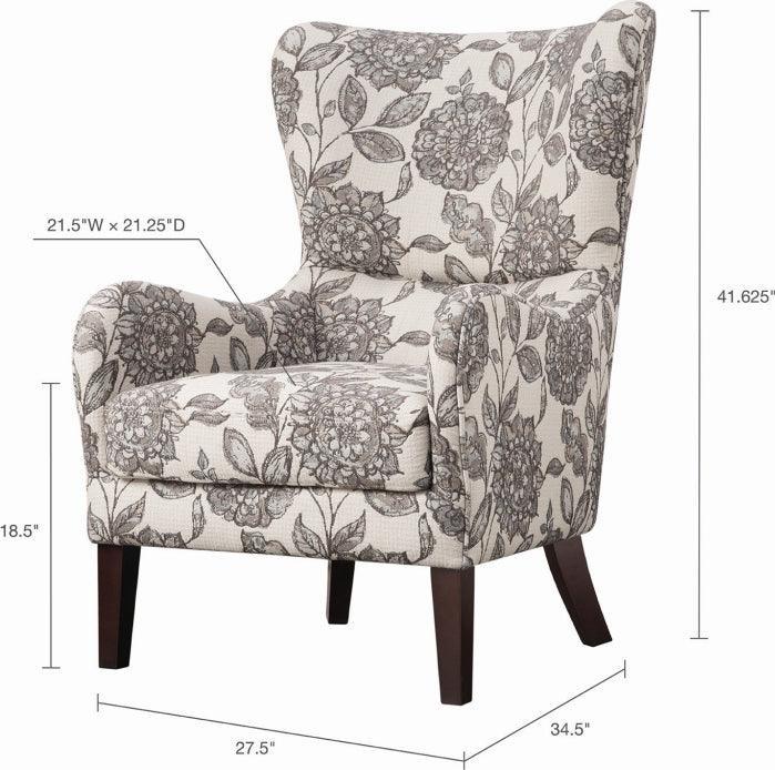 Olliix.com Accent Chairs - Arianna Swoop Wing Chair Multicolor