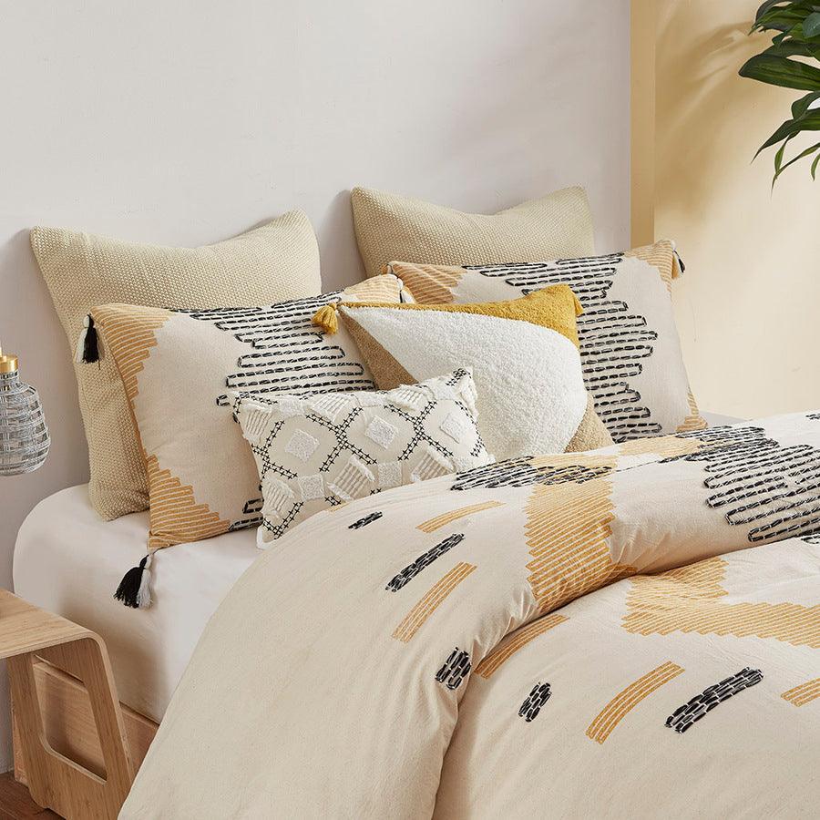 Olliix.com Duvet & Duvet Sets - Arizona Full/Queen 3 Piece Cotton Duvet Cover Set Yellow