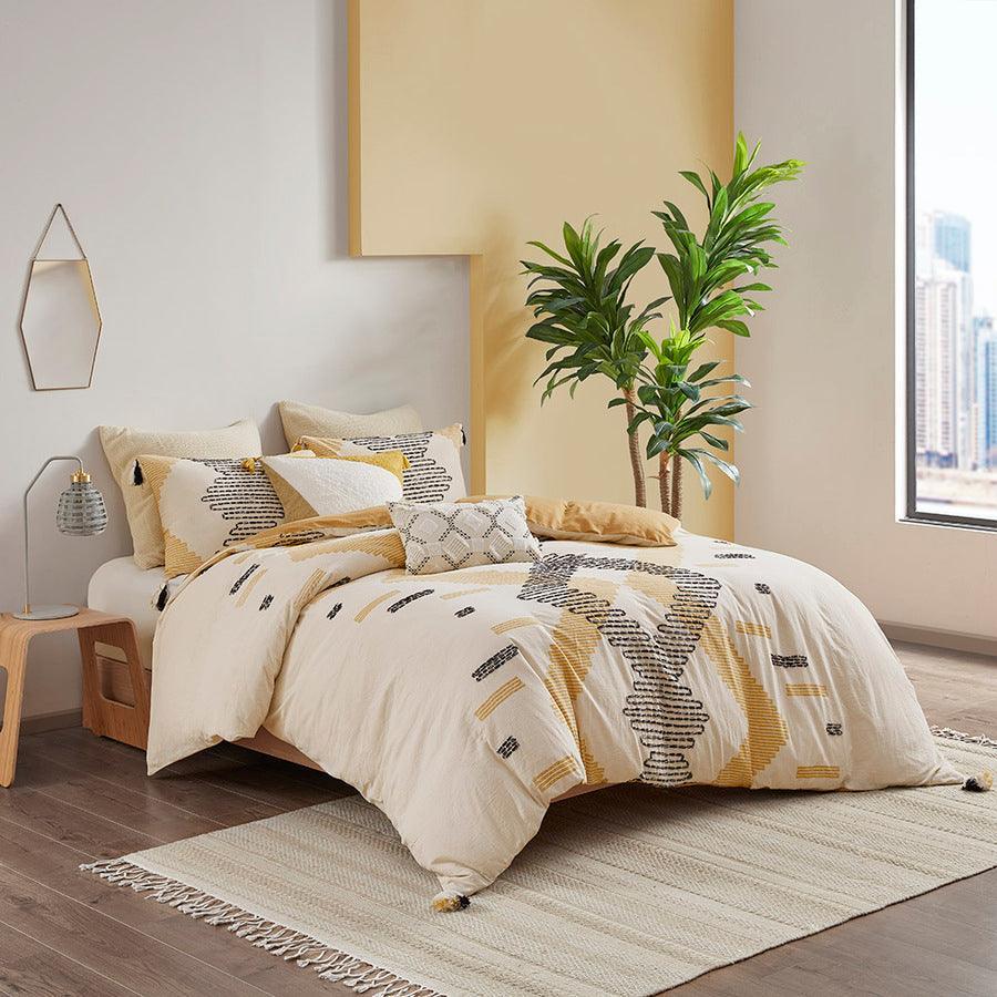 Olliix.com Comforters & Blankets - Arizona Global Inspired| 3 Piece Cotton Comforter Set Yellow King/Cal King