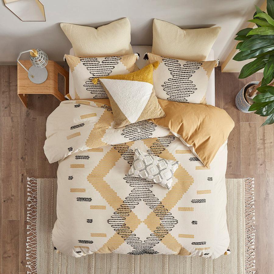 Olliix.com Comforters & Blankets - Arizona Global Inspired| 3 Piece Cotton Comforter Set Yellow King/Cal King
