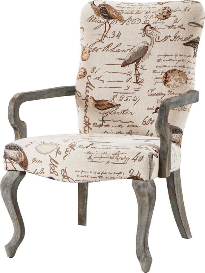 Olliix.com Accent Chairs - Arnau Goose Neck Arm Chair Ivory Multicolor