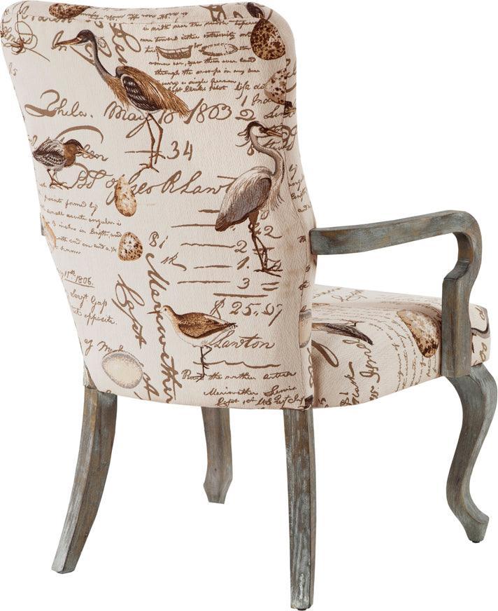 Olliix.com Accent Chairs - Arnau Goose Neck Arm Chair Ivory Multicolor