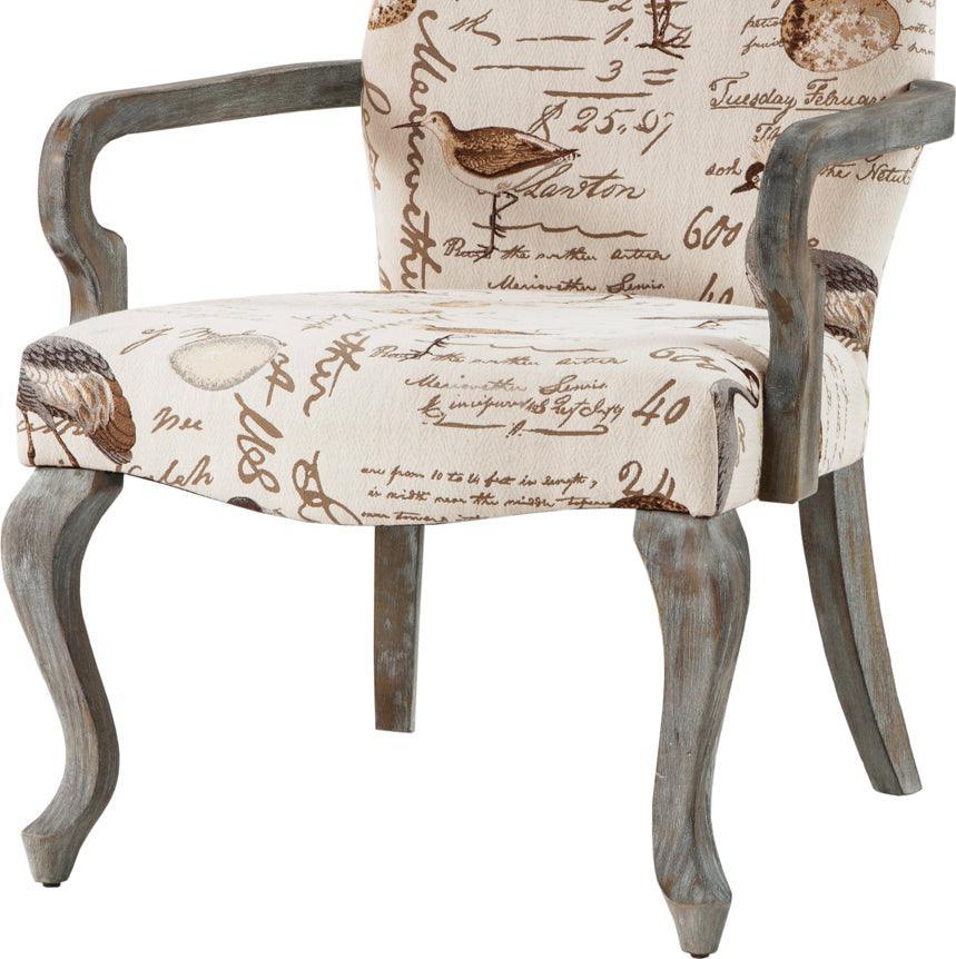 Olliix.com Accent Chairs - Arnau Goose Neck Arm Chair Ivory Multicolor