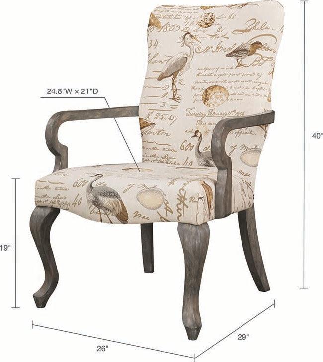 Olliix.com Accent Chairs - Arnau Goose Neck Arm Chair Ivory Multicolor