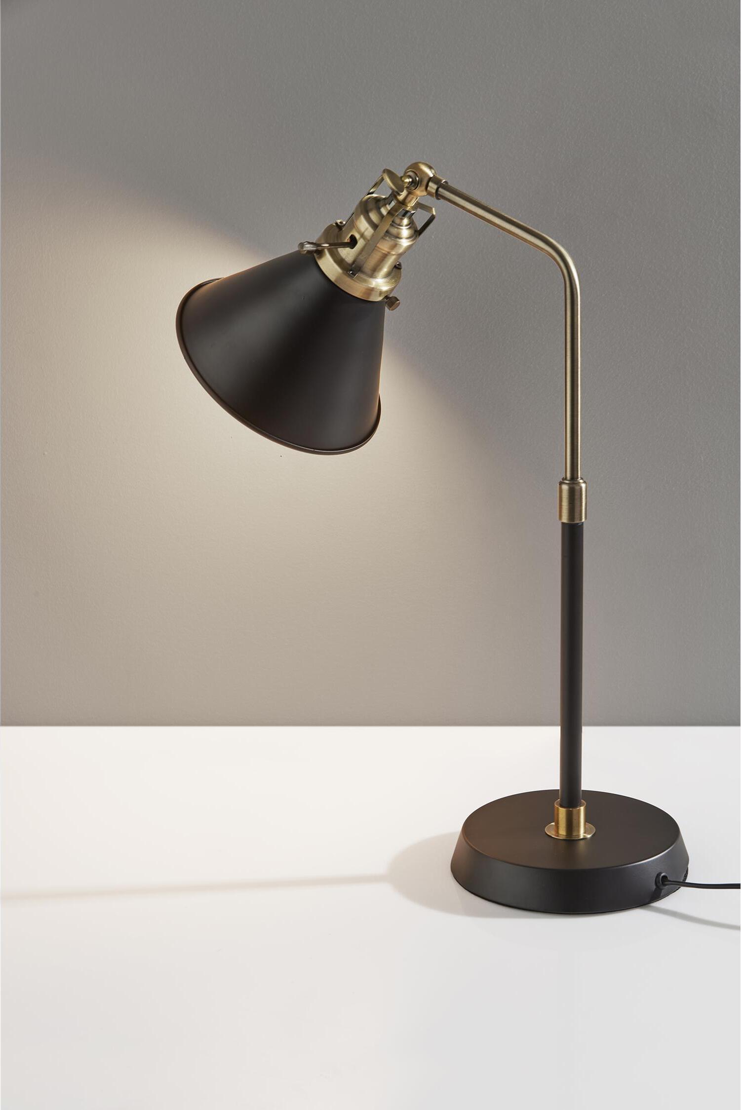 Adesso Desk Lamps - Arthur Desk Lamp Antique Brass & Black
