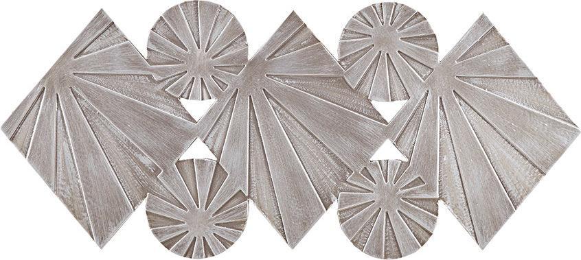 Olliix.com Wall Art - Ash Carved Wood 3 Piece Set Wall Decor Gray & Silver