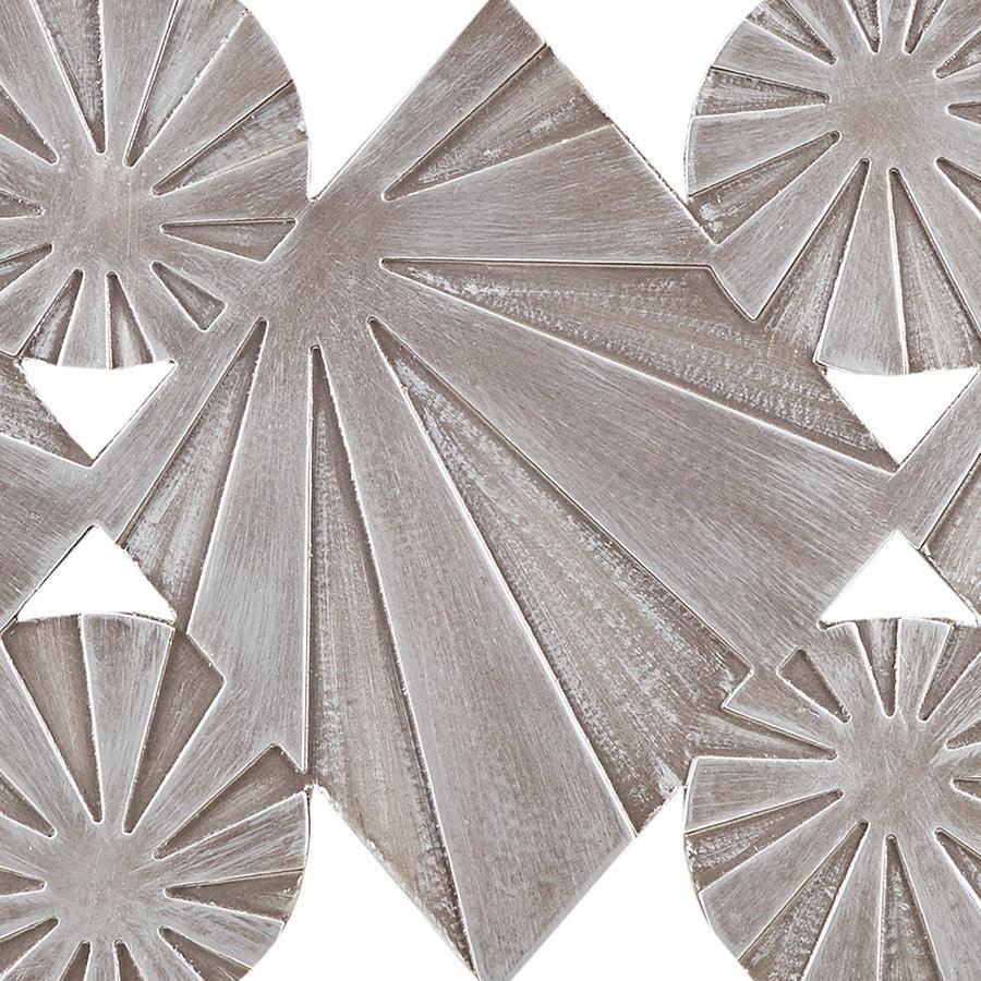Olliix.com Wall Art - Ash Carved Wood 3 Piece Set Wall Decor Gray & Silver