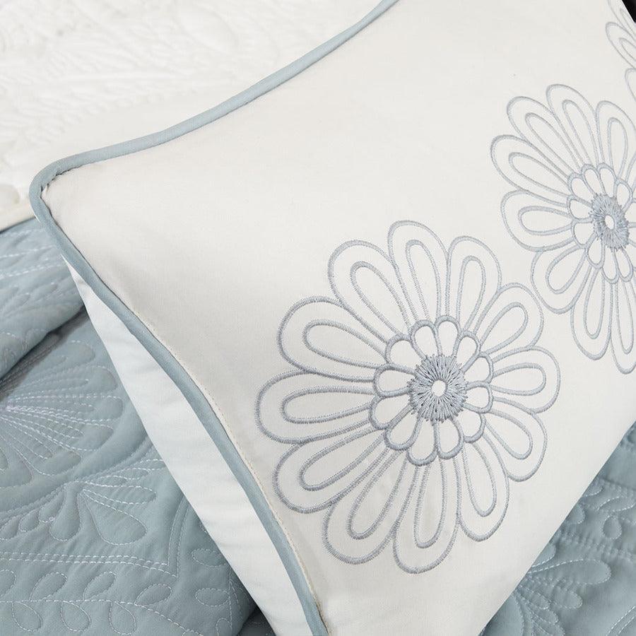Olliix.com Comforters & Blankets - Ashbury King 5 Piece Reversible Bedspread Set Blue