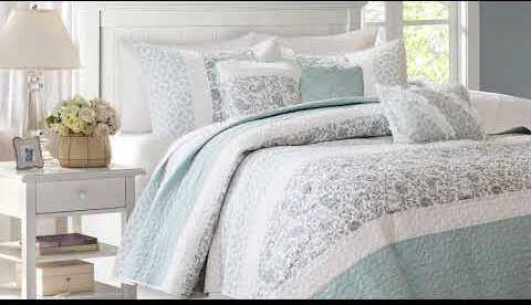 Olliix.com Comforters & Blankets - Ashbury King 5 Piece Reversible Bedspread Set Blue